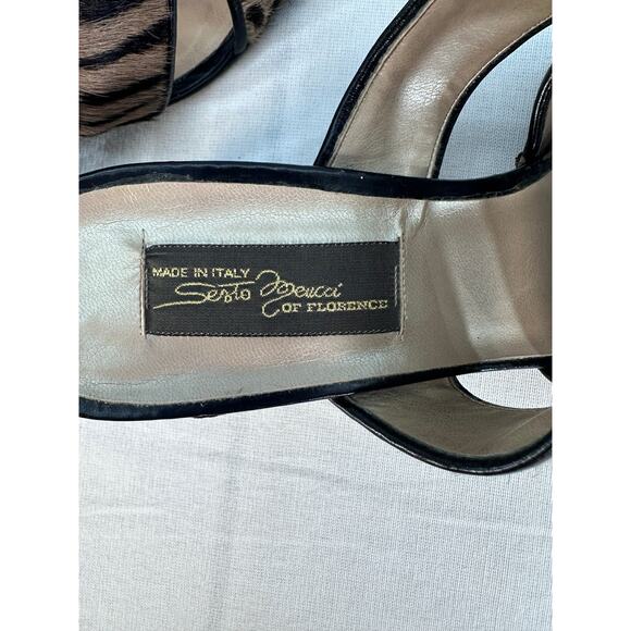 Sesto Meucci Women's sz 9 Animal Print Slip On Slides Sandals Old Money Classic - Picture 10 of 11